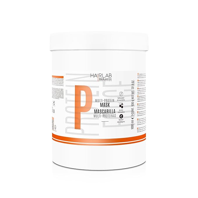 SALERM - Damaged Hair Mask - Multi-Proteins Hair Lab - 1000 ml - Helps Replenish Natural Keratin - Adds Volume and Strength - Paraben-Free