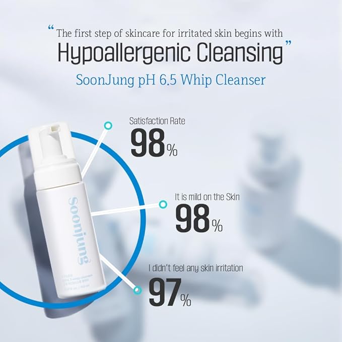 ETUDE SoonJung pH 6.5 Whip Facial Cleanser 5.1 fl. oz. (150ml) 21AD | Soft Bubble Fragrance-Free Low-pH Korean Hydrating Cleansing Wash for Sensitive Skin | Korean Skin Care, K-Beauty | Vegan