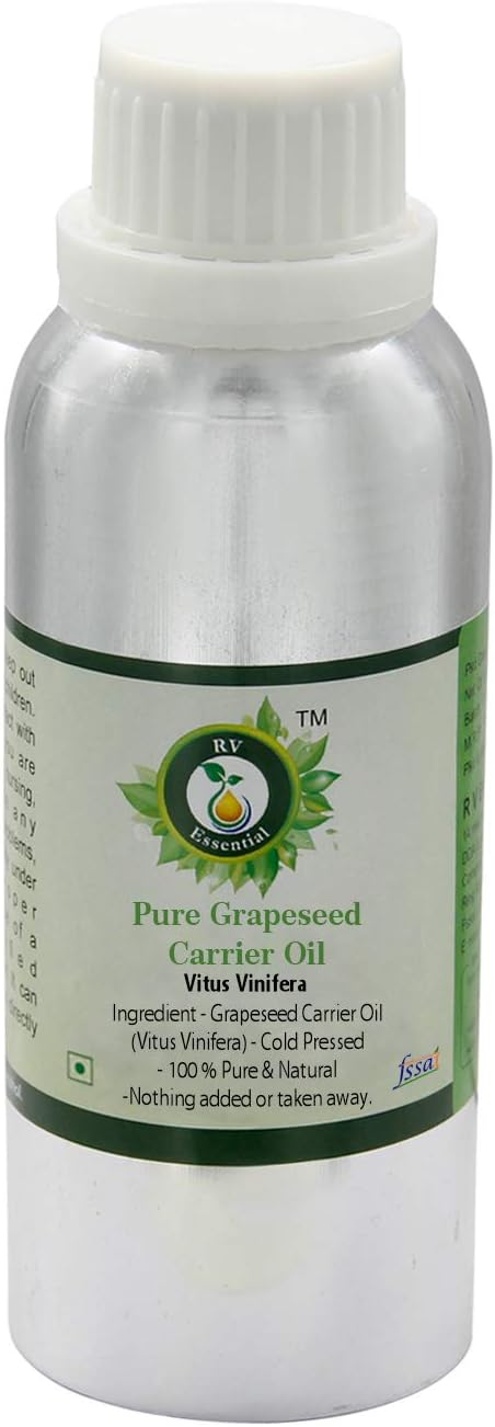 Grapeseed Oil | Vitus Vinifera | for Hair | for Face | for Skin | for Body | for Cooking | 100% Pure Natural | Cold Pressed Grapeseed Oil | Unrefined Grapeseed Oil | 1250ml | 42oz by R V Essential