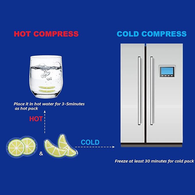 Gel Ice Pack Reusable Cooling Eye Pads and Under Patches,Eye Hot Cold Treatment for Redness,Pain Relief Relax