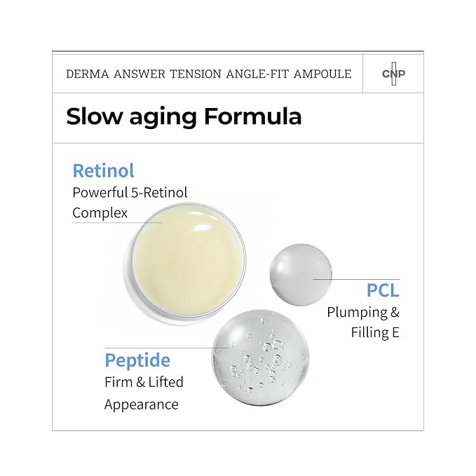 CNP Retinol PCL Eye Treatment Serum (1.01 fl.oz/ 30ml) - Tension Angle-Fit Ampule, Under Eye Tightening, Firming, Fine Lines and Dark Circles, Gifts for Women, Korean Skin Care