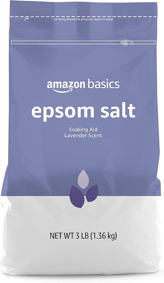Amazon Basics Epsom Salt Soaking Aid, Lavender Scented, 3 Pound, 1-Pack (Previously Solimo)