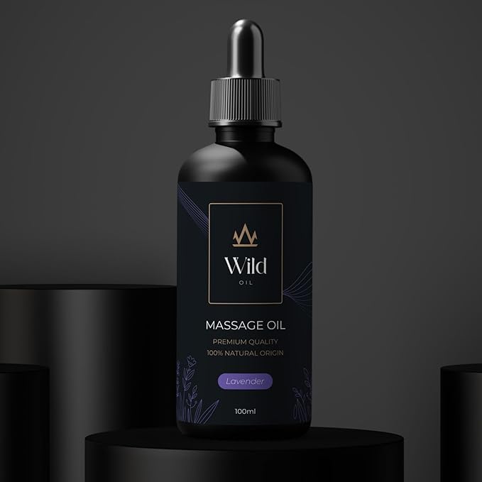 Luxurious Massage Oil Mineral, Grape Seed, Jojoba & Lavender Skin Moisturization Hair Nourishment Hydration, Elasticity, Vegan & Natural (100ml, Lavender)