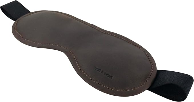 Hide & Drink, Unisex Sleep Eye Mask, Light Blocking for Sleeping, Handmade from Full Grain Leather - Bourbon Brown