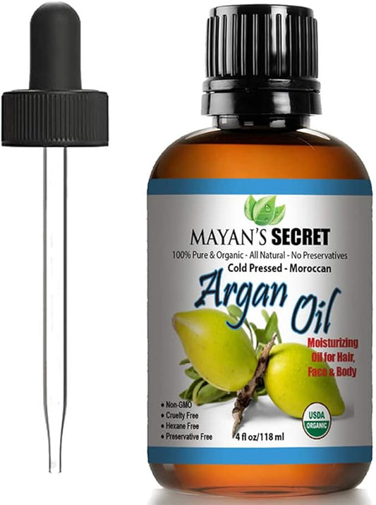 Pure Carrier and Essential Oils for Skin Care, Hair, Body Moisturizer for Face-Anti Aging Skin Care (Argan Oil Organic, 4oz)