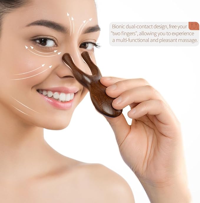 Wooden Gua Sha Facial Tools - Head Massager Sandalwood Wood Massage Tools for Face Nose Eye - Multifunctional Wood Therapy Massage Tools - Handheld Meridians Acupressure Tool - Gifts for Mom Wife