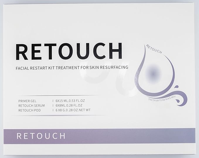 Retouch - Oxygen Facial CO2 Therapy, Home Facial, 6 Pods + 6 Primer Gel + 6 Serum After Treatment (New Formula Less Foam)