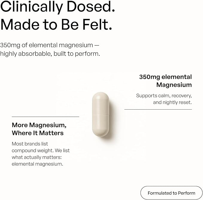 Helm Magnesium Glycinate 350mg – High Absorption Chelated Magnesium Supplement for Sleep, Calm, Stress, and Muscle Recovery – Non-GMO, Vegan, 90 Capsules