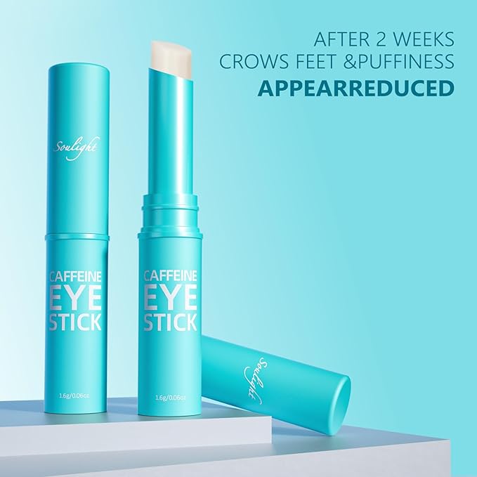 Soulight Caffeine Eye Stick, Anti-Aging Eye Balm, Advanced Revitalizing Eye Cream for Wrinkles, Dark Circles, Puffiness & Bags Under Eyes- Retinol Eye Cream Moisturizes, Softens & Nourish Skin