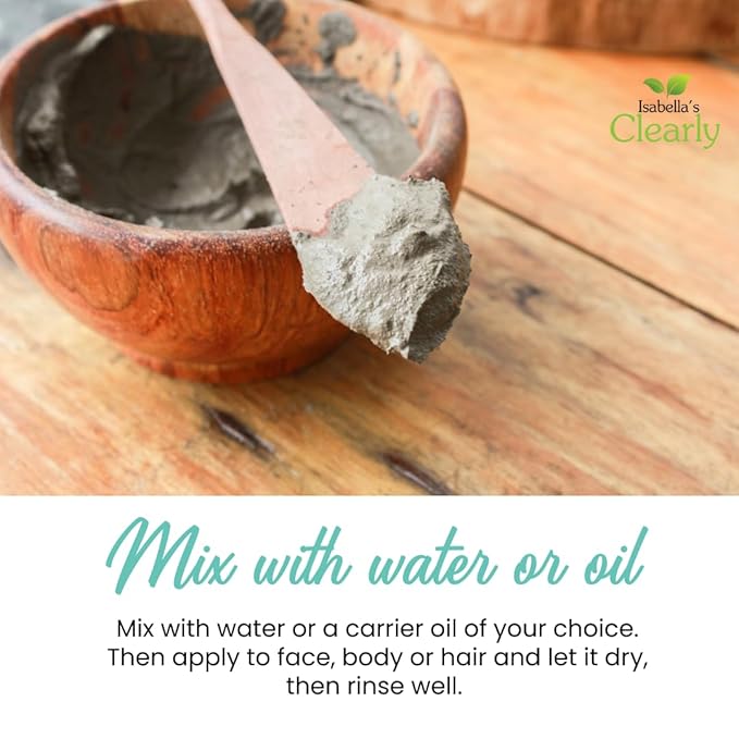 Deep Pore Cleansing French Green CLAY for Face, Body, Skincare | Natural Hydrating Facial Mask for Blackheads and Pores + Body Mask + Clarifying Hair Mask (Bulk 8 Oz + Applicator Brush)