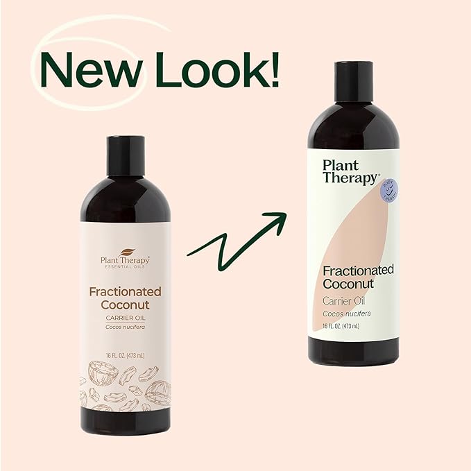 Plant Therapy Fractionated Coconut Oil for Skin, Hair, Body, Face, Diluted Essential Oils, 100% Pure, Natural Moisturizer, Massage & Aromatherapy for Men and Women Liquid Carrier Oil 16 oz