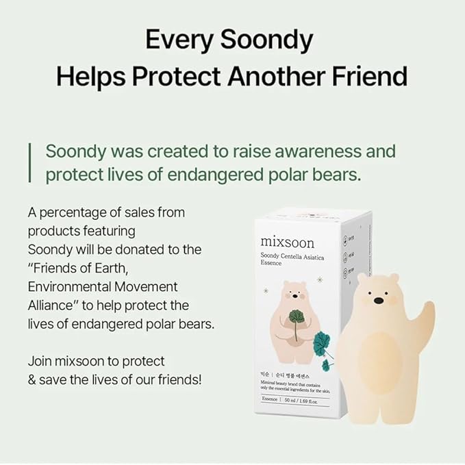 mixsoon Soondy Centella Asiatica Essence Instant Hydrating & Soothing Essence for Irritated, Sensitive Skin for Korean Skincare For Glass Skin-Jeju Island Cica Extracts (1.69 Fl. Oz(Pack of1))