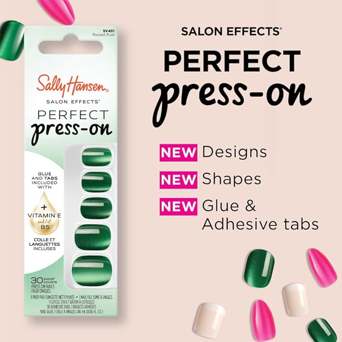 Sally Hansen Instant Cuticle Remover & Salon Effects French Twist Press On Nails Kit - 15 Second Gel, Aloe & Chamomile