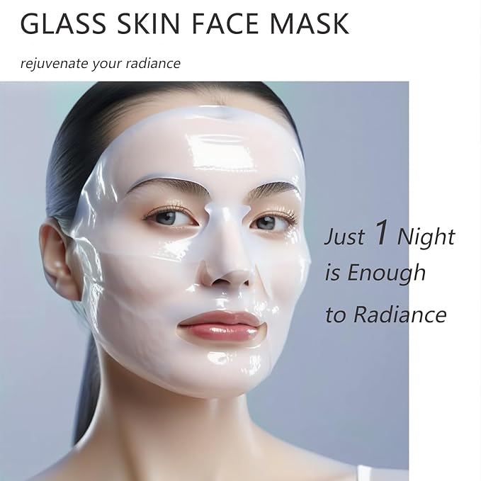 5 Pcs Collagen Sheet Mask, Glass Skin Deep Hydrating Face Masks, Overynight Face Mask for All Skin Types Face Tightening Firming and Moisturizing, Anti Wrinkle Collagen Real Deep Mask for Woman