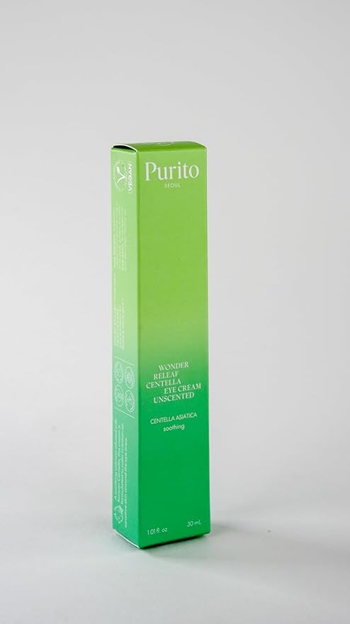 PURITO Centella Unscented Eye Cream, Korean Centella, for Sensitive Skin, Soothing, Facial Eye Cream for face, Dark Circles, Wrinkles, Puffiness, K-Beauty, Vegan & Cruelty-Free, 30ml 1fl.oz