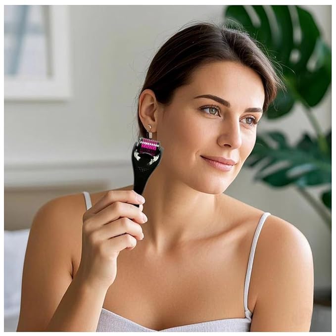 Derma Roller 1.5mm for Face, Body and Scalp -Microneedle Roller for Men and Women with 540 Titanium Roller - Beard Roller for Hair & Beard