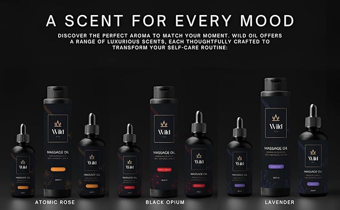 Libido Black Opium Luxurious Lavender Massage Oil Mineral, Grape Seed, Jojoba & Lavender Skin Moisturization Hair Nourishment Hydration, Elasticity, Vegan & Natural (250ml)