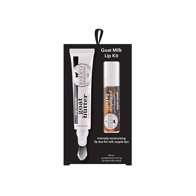 Dionis Goat Milk Skincare Pumpkin Overnight Lip Mask & Lip Balm Kit + Hand & Body Cream