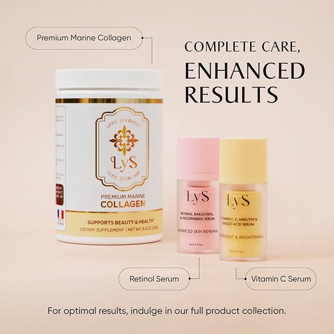 LYS by Misa Korean Retinol Serum for Face - Retinol, Bakuchiol & Tocopherol Formula - Enhances Firmness & Texture - Retinol for face & All Skin Types, Sensitive - Made in Korea