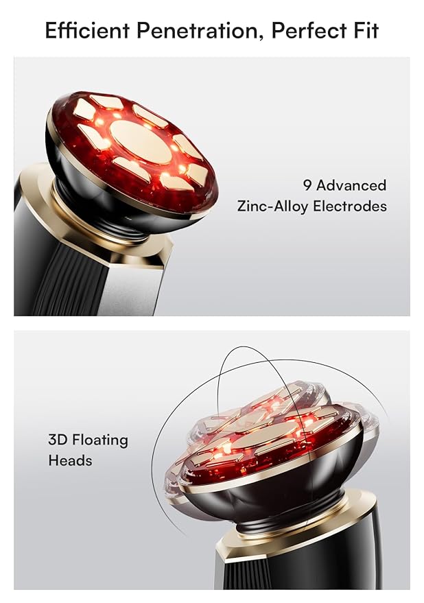 3-in-1 Red Light Therapy for Face and Neck, Skin Tightening Device True Beauty Glow Facial Massager for Skin Care, Effective Wrinkle Reduction Anti-Aging with Lifting, Tightening, Infusing