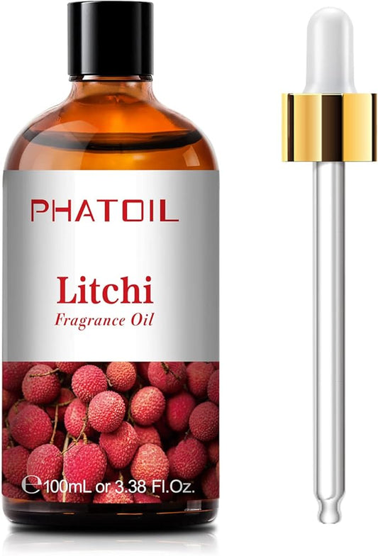 3.38FL.OZ Litchi Fragrance Oils for Aromatherapy, Essential Oils for Diffusers for Home, Perfect for Diffuser, Yoga, Skin Care, DIY Candle and Soap Making - 100ml