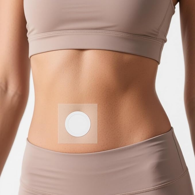 30 Pcs Disposable Clear Castor Oil Patches, Pu Film Waterproof Castor Oil Belly Button Patch, 3.2 x3.2'' Organic Cotton Pads Self-Adhesive, Hypoallergenic, Suitable for Navel, Abdomen, (Oil-Free)