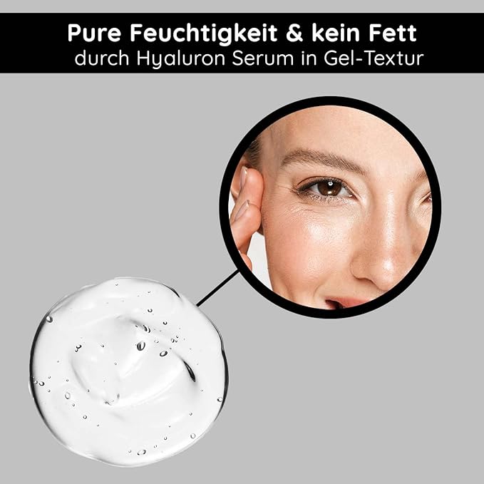 Hyaluron Serum high dose 50ml - Hyaluronic Acid Serum Face - Vegan - Facial Care Men and Women - Anti Aging Hyaluronic Acid Face Serum, Eye Serum - RAU Cosmetics