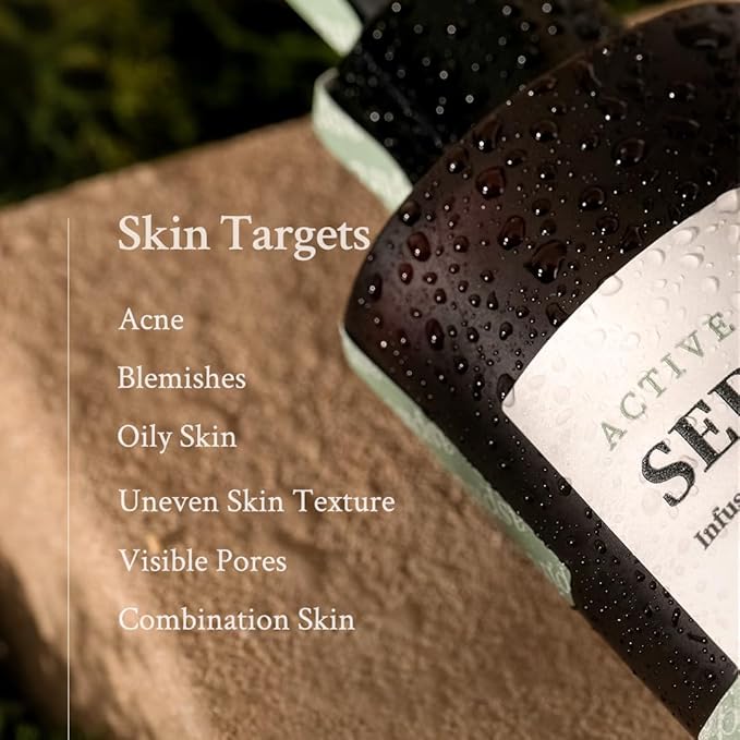 Active Clean Serum AHA BHA Mild exfoliation for acne and excess facial oil Korean Skincare for Blemish Care (1.69 fl oz/50ml)