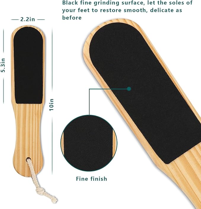 Foot rasp Foot File and Callus Remover. Best Foot Care Pedicure Surface Tool to Remove Hard Skin. Can be Used on Both Wet and Dry feet,Wood Foot File