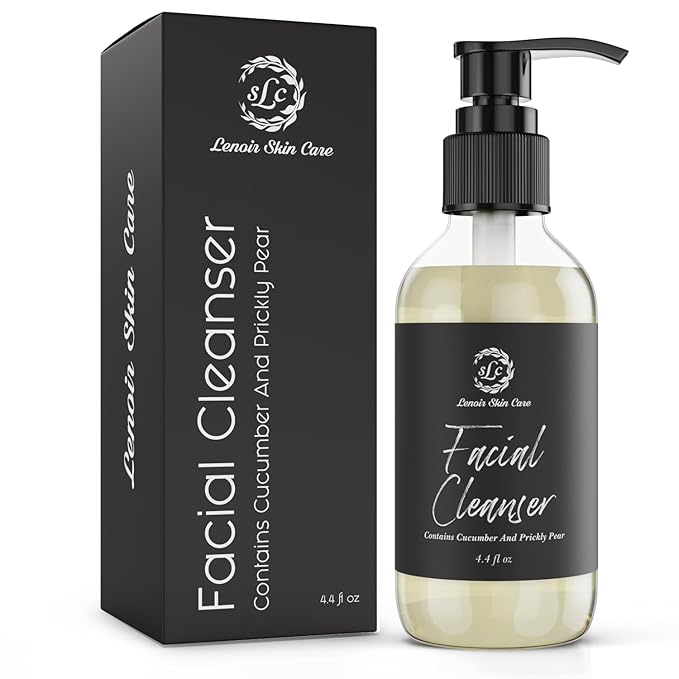 Facial Cleanser (4.4 fl.oz/130ml) | Gentle Face Wash for Women | Acne Fighting Face Cleanser | Anti-Aging Formula | Prickly Pear & Hibiscus Infused | Essential Collection
