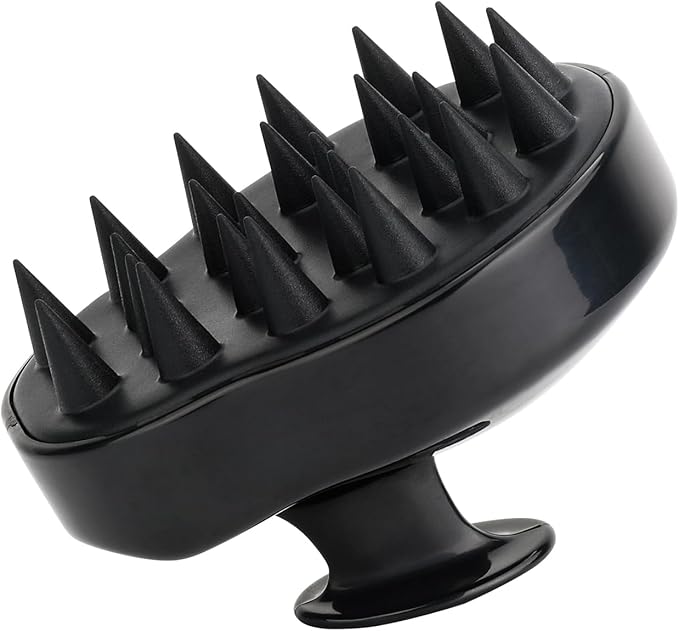 MOCHTERO Handheld Scalp Massager, for Stress Relax Hair Growth,Silicone Hair Brush, Black