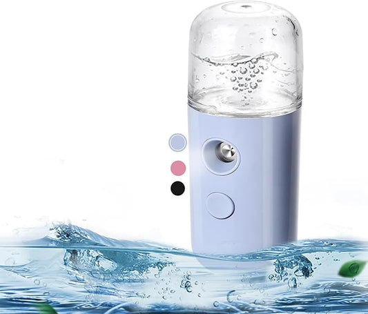 Kingsmile Nano Mist Sprayer,Electric Handy Little Nano Mister with Fine Mist, Portable Face Mister for Lashes & Daily Make Up, Mini Face Humidifier, Nano Facial Mister with 1OZ /30ML Water Tank Blue