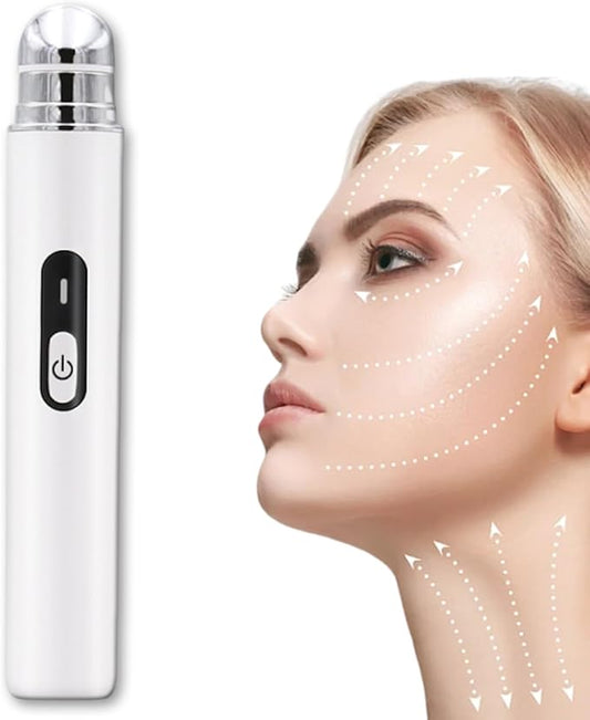 Eye Lift Wand Chargeable Face Massager Tool for Dark Circles, Eye Bags, Puffiness Under Eyes Massager for Lines, Smooth Lip Wrinkles Heated Massager Wand Enhance Absorption Anti Aging (White)