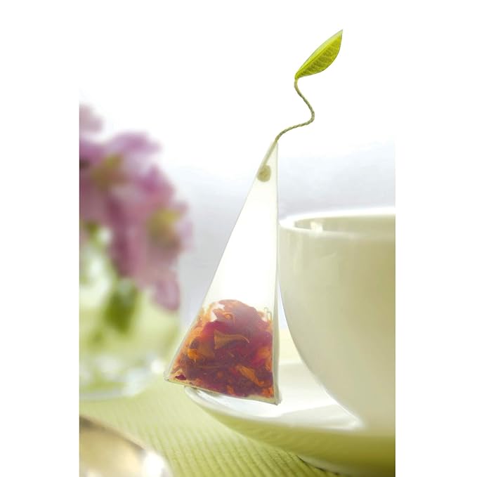 Tea Forte Lotus Petite Presentation Box Tea Gift Set Sampler, 10 Assorted Variety Handcrafted Pyramid Infuser Bags, Black, Green, Oolong, White, Herbal Blends