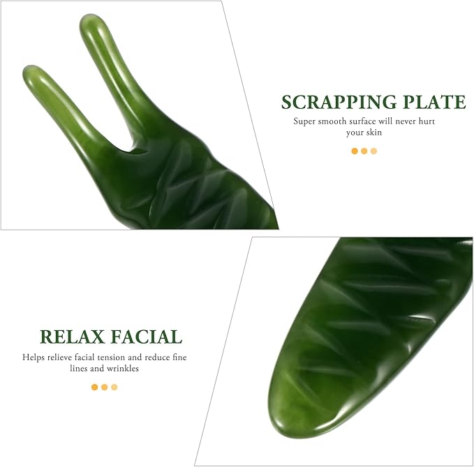 Healifty 2 Pcs Resin Massage Comb Guasha Scalp Comb Handheld Gua Sha Scraping Massage Tool for Head Caring, Relax (Green)