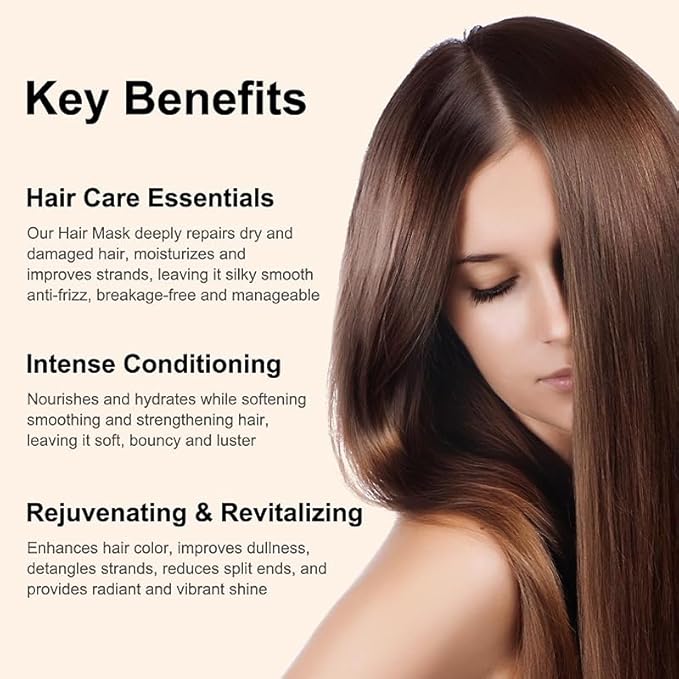 Caviar Essence Hair Mask, Deep Repair Conditioning Treatment for Dry or Damaged Hair, Enriched Collagen, Vitamins and Proteins, Repair Hair Soft and Shiny, 8.45 oz 250ml