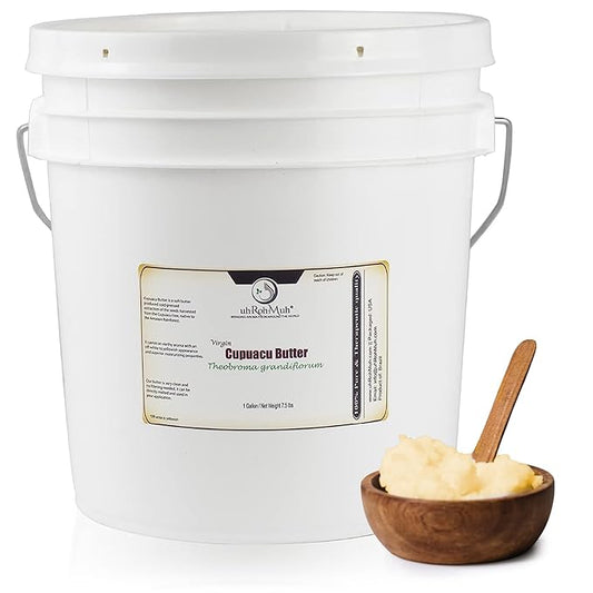 uh*Roh*Muh 100% Pure Virgin 1 Gallon Cupuacu Butter from Brazil - Unrefined, Ultra-Moisturizing & Nourishing for Skin and Hair (Net Wt: 3.5 Kgs/ 7.7 lbs)