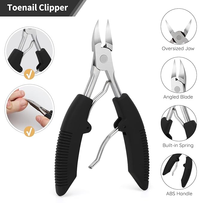 Segbeauty 10pcs Ingrown Toenail Removal Kit, Nail Clipper Toenail Clipper Manicure Pedicure Kit, Professional High Manganese Steel Blade Ingrown Toenail Corrector Tool Set for Remove Cuticle Callus