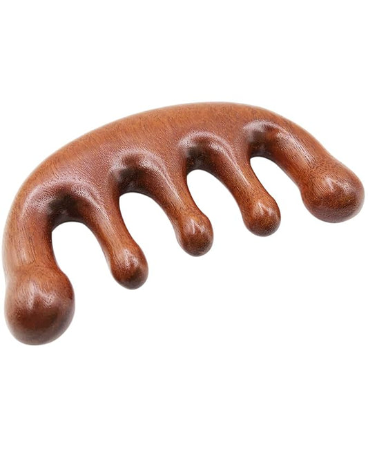 Wooden Scalp Massager Comb -Natural Sandalwood Wide Tooth Hair Comb for Women Men