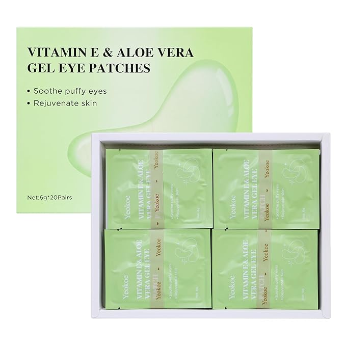 Under Eye Patches for Dark Circles,Puffy Eyes,20 Pairs Face Masks SkinCare With Vitamin E and Aloe Vera Gel for Rejuvenate