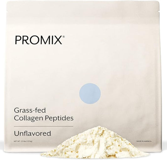 PROMIX Collagen Peptides Protein Powder, Pasture-Raised Grass Fed Hydrolysate | Unflavored, 5lbs | Keto, Non GMO, Gluten Free, Natural, Organic, Hydrolyzed | For Healthy Skin, Bones, Hair and Joints