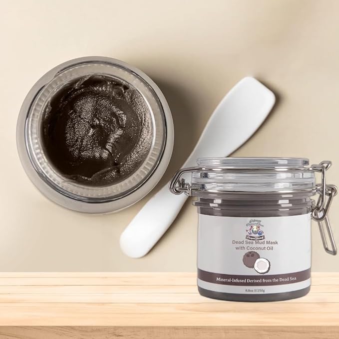 Princess Pippa's Place Dead Sea Mud Mask for Face & Body- Dead Sea Mask with Coconut Oil- Skin Care Face Mask for Pore Reducing, Cleansing, Detoxifying- Anti Aging & Acne Mask Treatment (8.8 Oz)