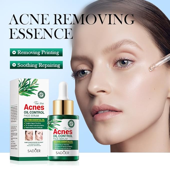 Tea Tree Oil for Face - Acne Serum - Unclog Pores, Soothe Breakouts - Blemish Spot Treatment for Smooth, Glowing Skin - Tea Tree Oil for Skin, 1.1 Fl Oz