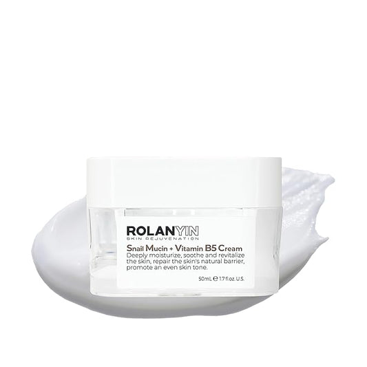 ROLANYIN Snail Mucin + Vitamin B5 Cream for Deep Hydration Skin Repair Nourishing Soothing Anti Aging Revitalizing and Smoothing Benefits Skin Care