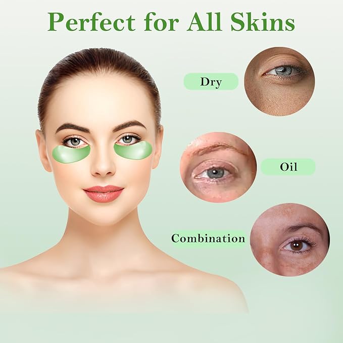 Under Eye Mask - 60 PCS Under Eye Patches, Hydrating Eye Gel Pads for Puffy Eyes, Dark Circles, Eye Bags, Puffiness, Fine Lines and Wrinkles with Pure Natural Extracts Undereye Jelly Mask (Aloe Vera)