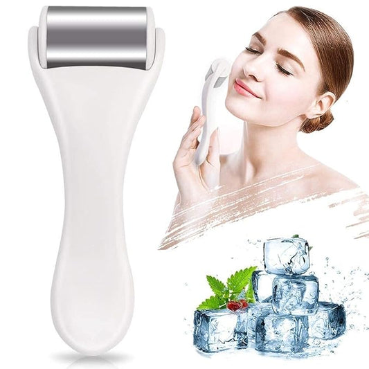 MAANGE Ice Roller for Face & Eye,Puffiness,Migraine,Pain Relief and Minor Injury,Skin Care Products Stainless Steel Face Massager Ice Roller Massager (White)