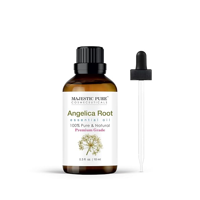 MAJESTIC PURE Angelica Root Essential Oil | 100% Pure and Natural Oil | Premium Grade Essential Oils for Hair Care, Home Diffusers, Skin, Aromatherapy, Massage and Humidifiers | 0.3 Fl Oz