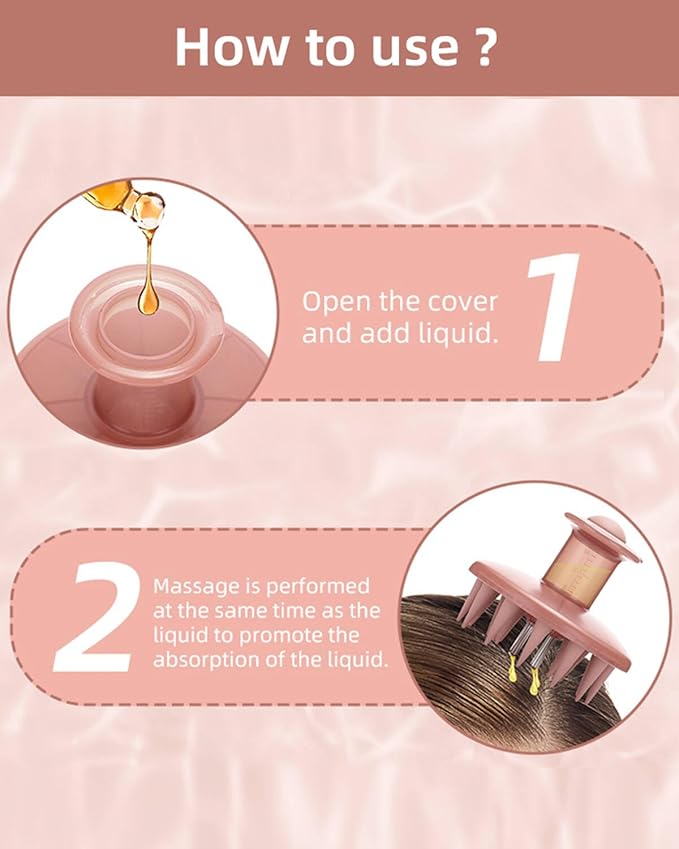 Hair Oil Applicator Brush, Scalp Oil Applicator Hair Oil Dispenser Hair Growth Oil Comb with Silicon Massage TeethScalp Oil Applicator for Scalp Hair Oiling Applicator with Massage Balls