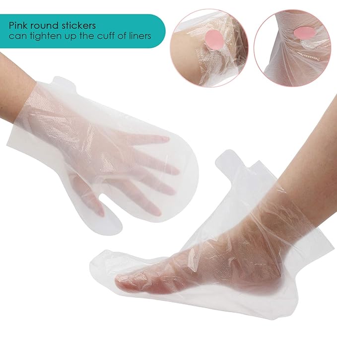 Segbeauty Paraffin Wax Liners, 200pcs Larger and Thicker Plastic Hand and Foot Bags, Plastic Paraffin Bath Mitt Glove and Sock Liners Paraffin Wax Mitts for Wax Treat-Ment Paraffin Machine