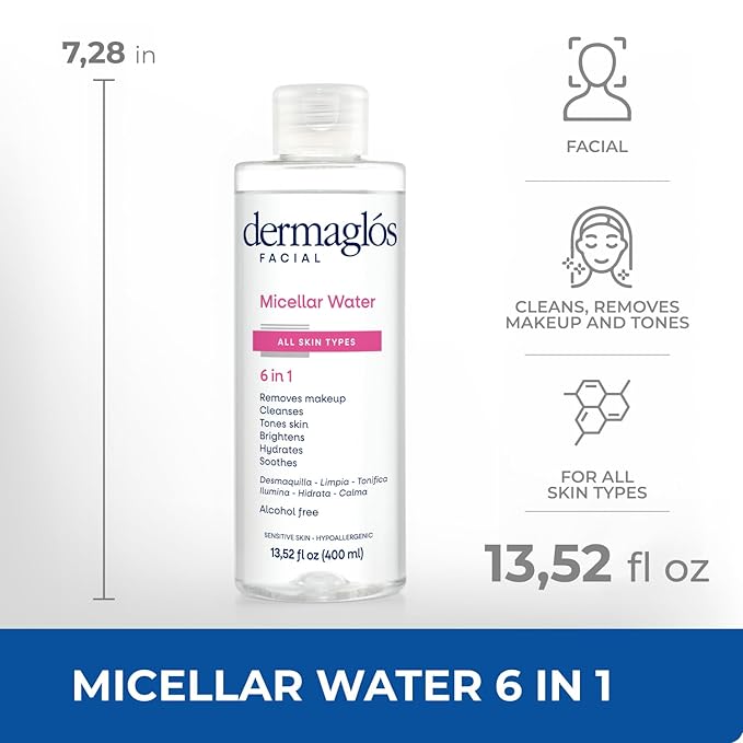 Skincare Facial And Body Set | Micellar Water 13,52 floz + Hyaluronic Acid Serum With Provitamin B5 1 floz + Ultra Volume Night Cream 1,76 oz + Body Cream Hydration for 24 hours 10,58 oz